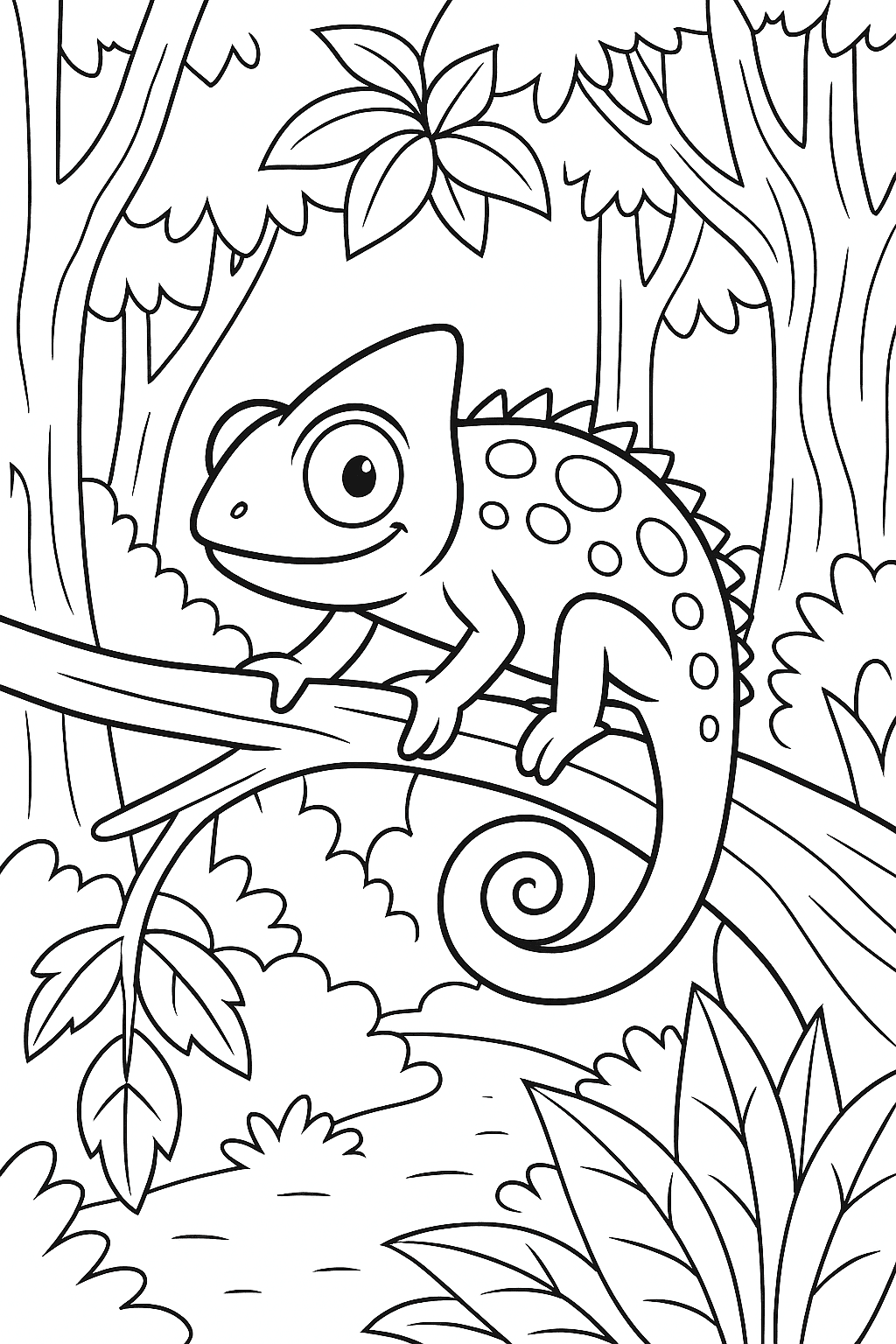 Chamäleon im Wald