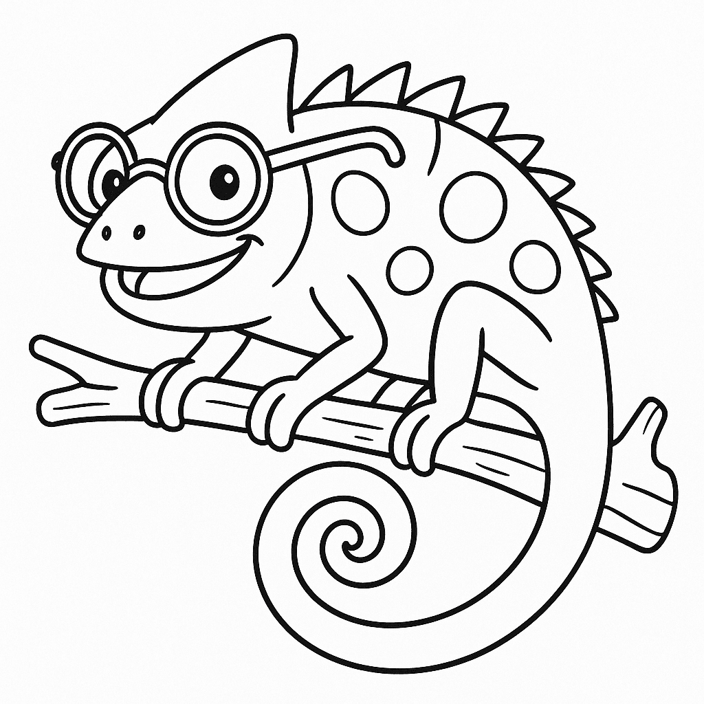 Chamäleon mit Brille