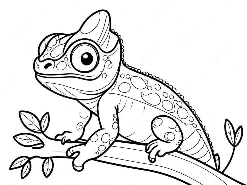 Chamäleon schaut neugierig