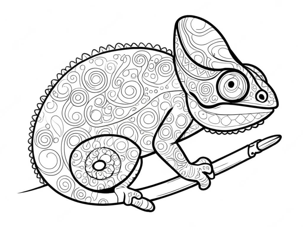 Chamäleon tarnt sich