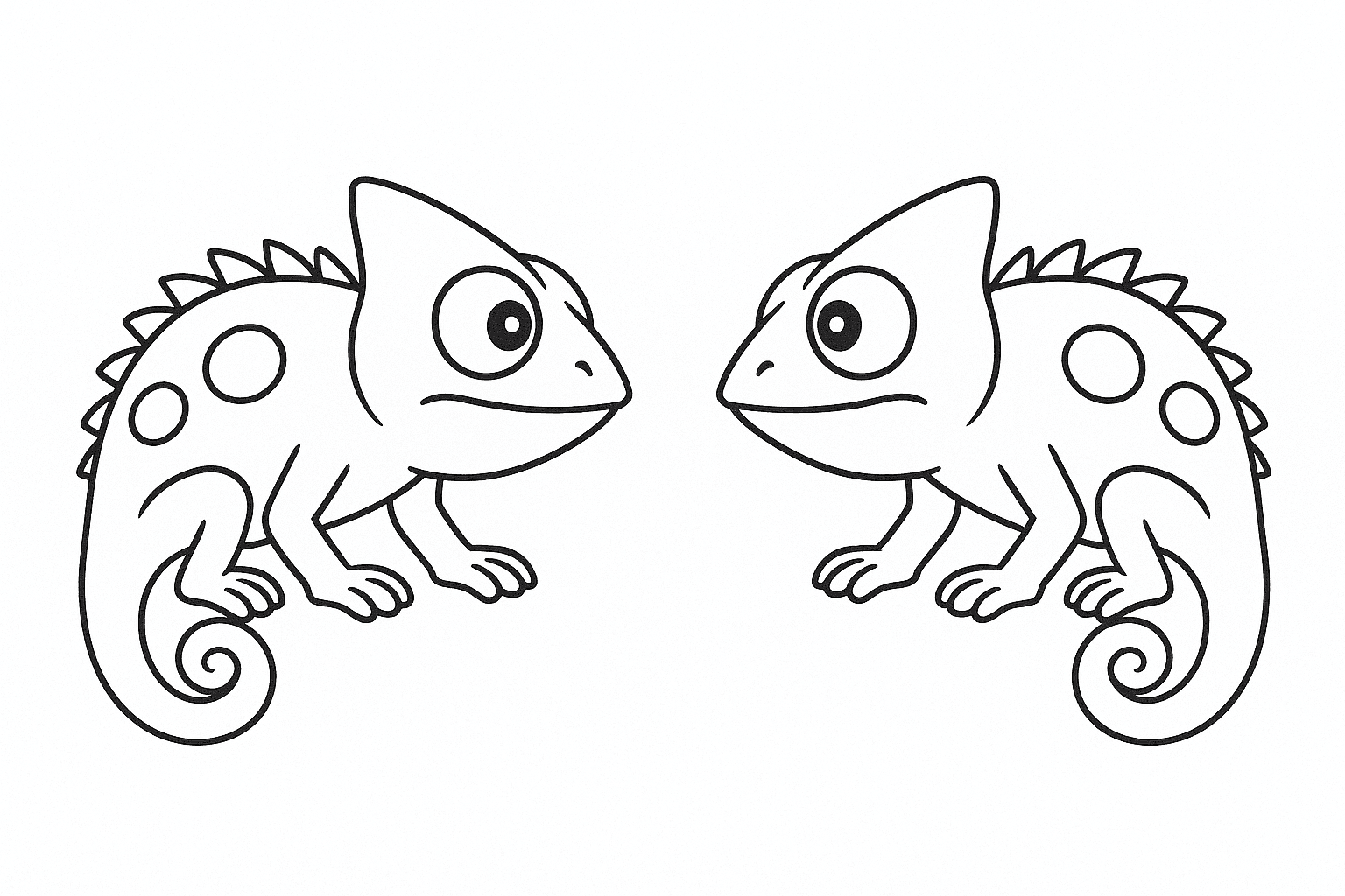 Chamäleons sehen sich an