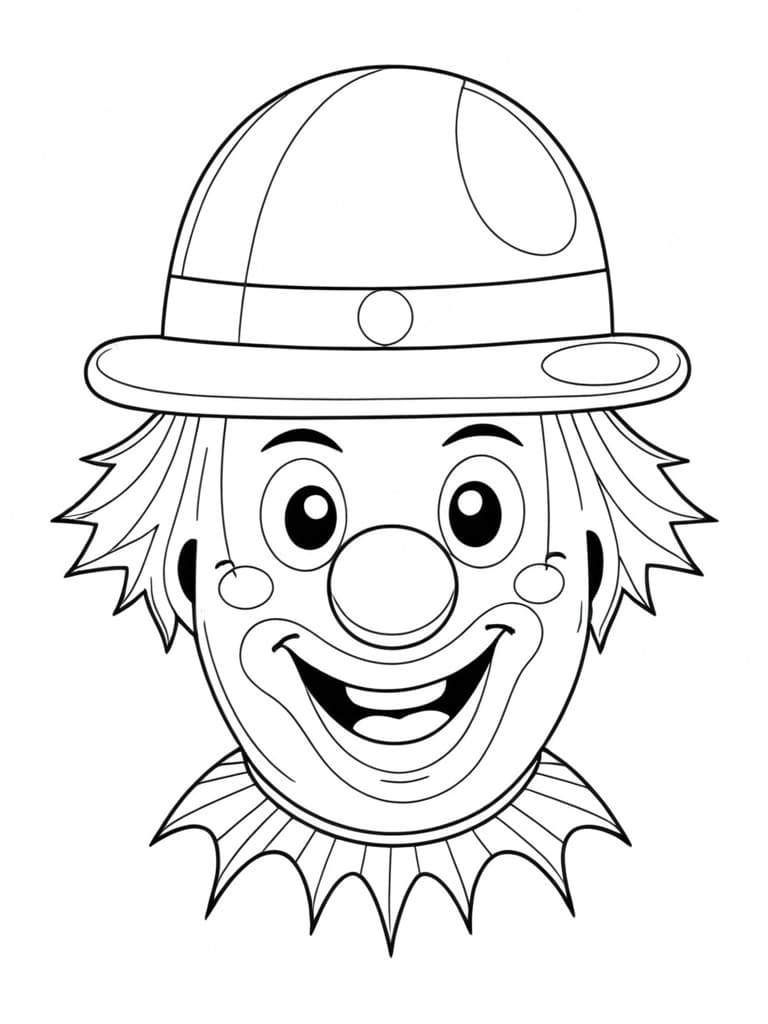 Clown mit Hut Ausmalbild