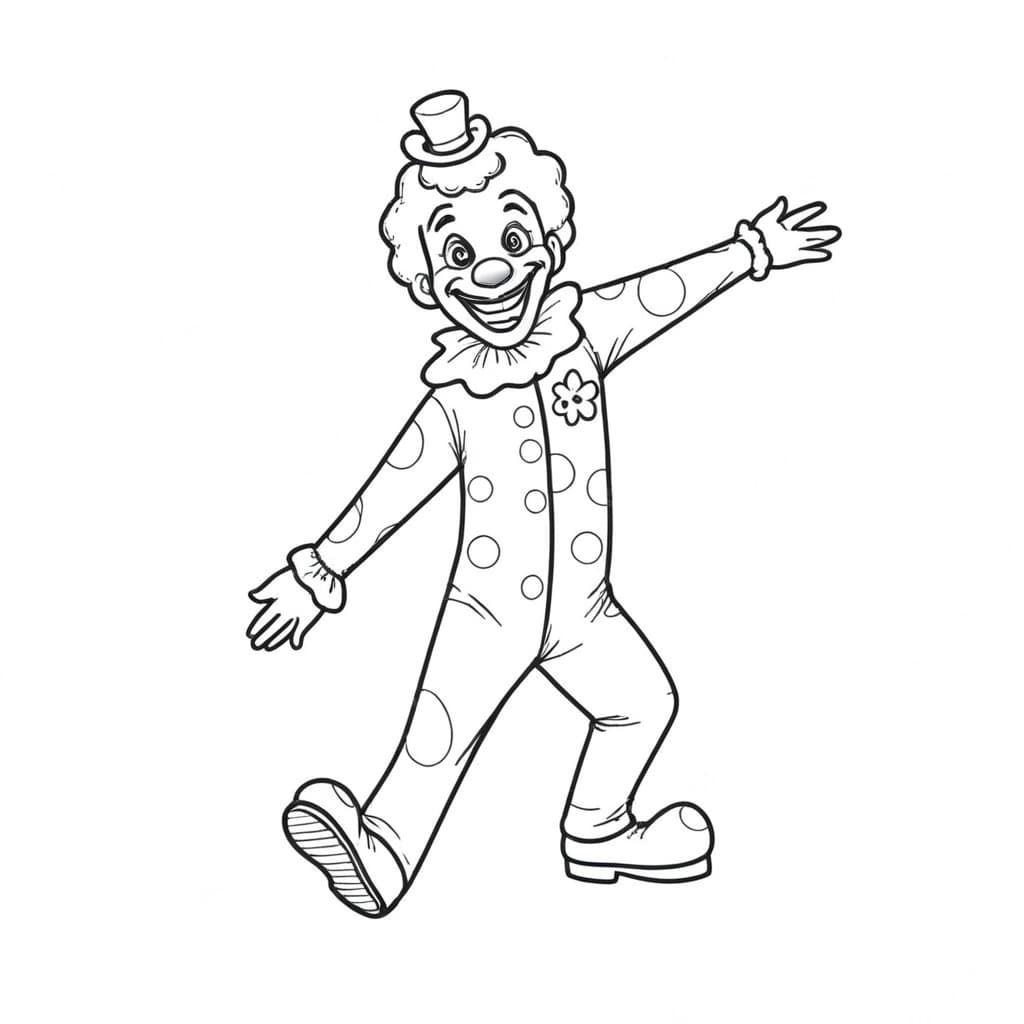 Clown-Tänzer Ausmalbild