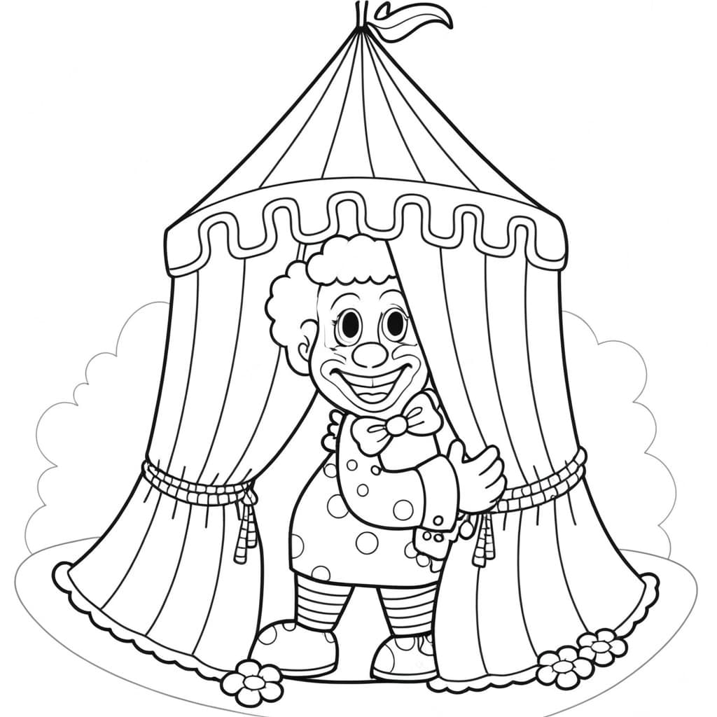 Zirkus-Clown Ausmalbild