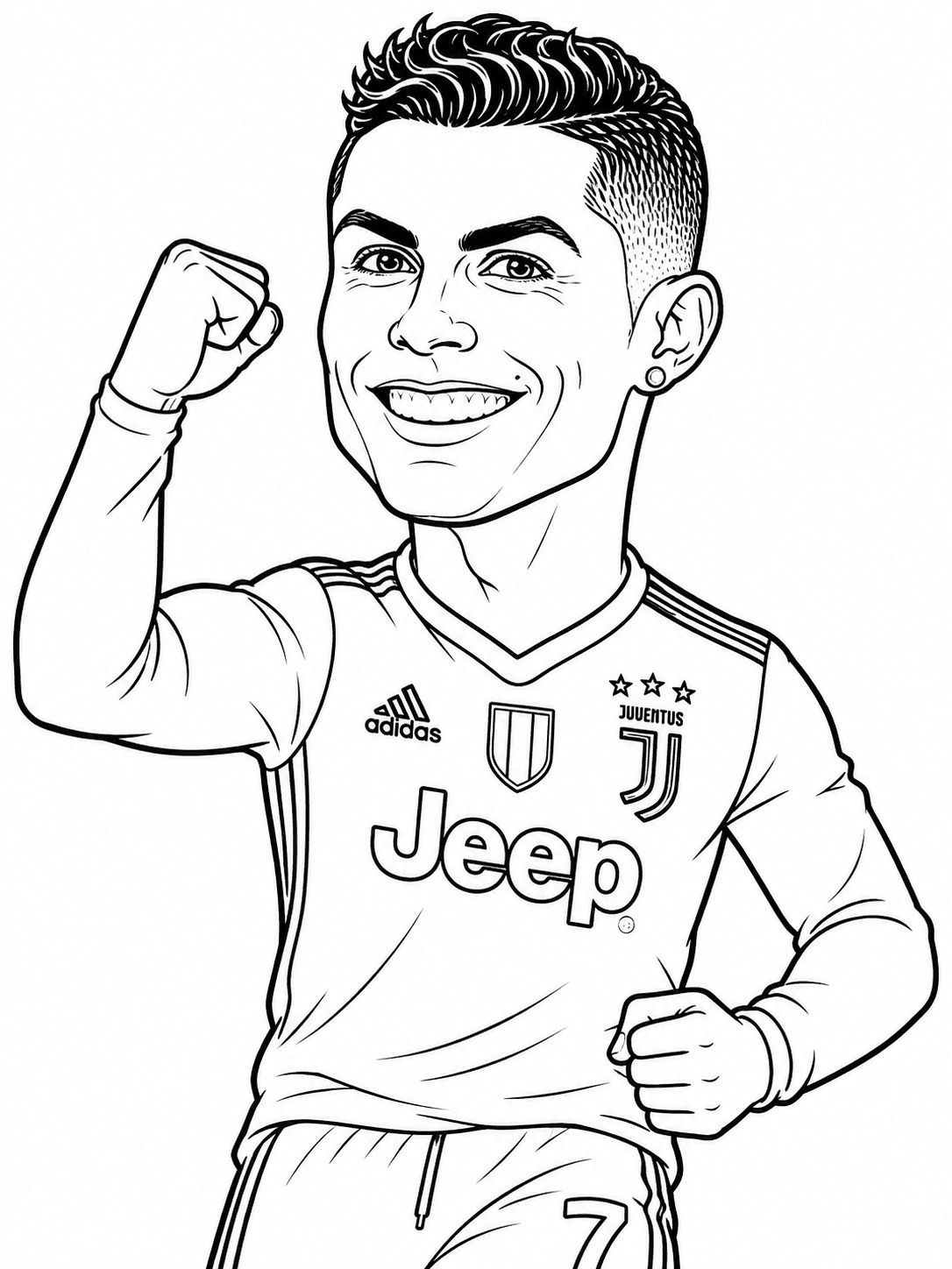 Cristiano Ronaldo Karikatur Ausmalbild