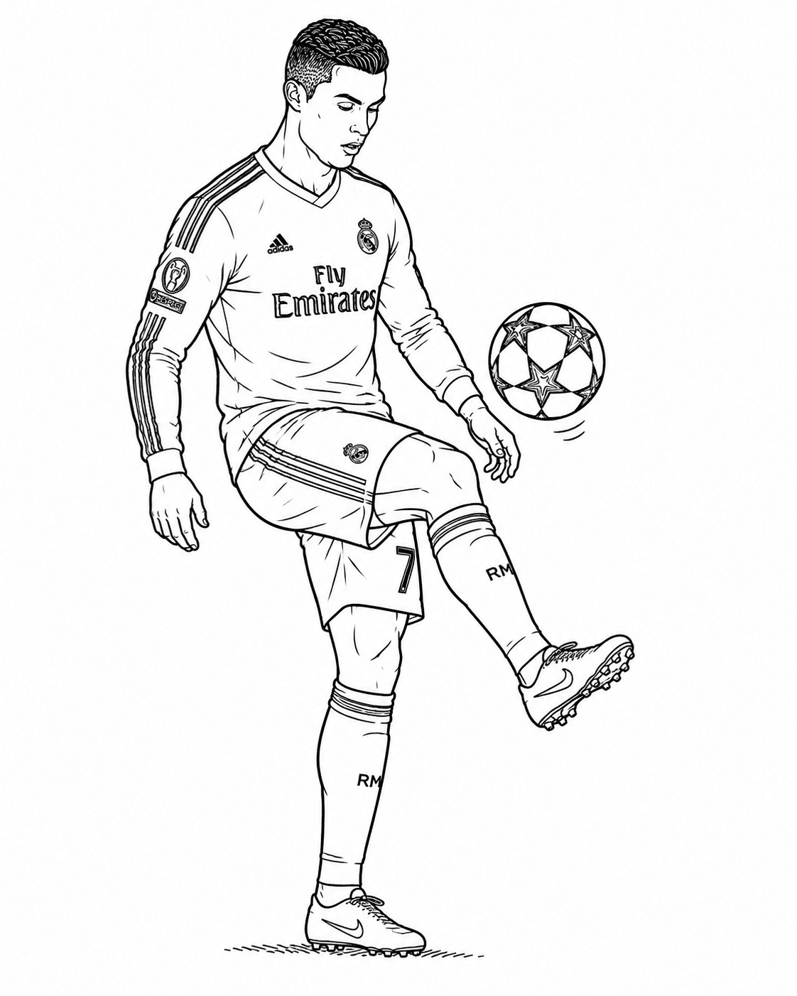 Cristiano Ronaldo macht Balltricks Ausmalbild