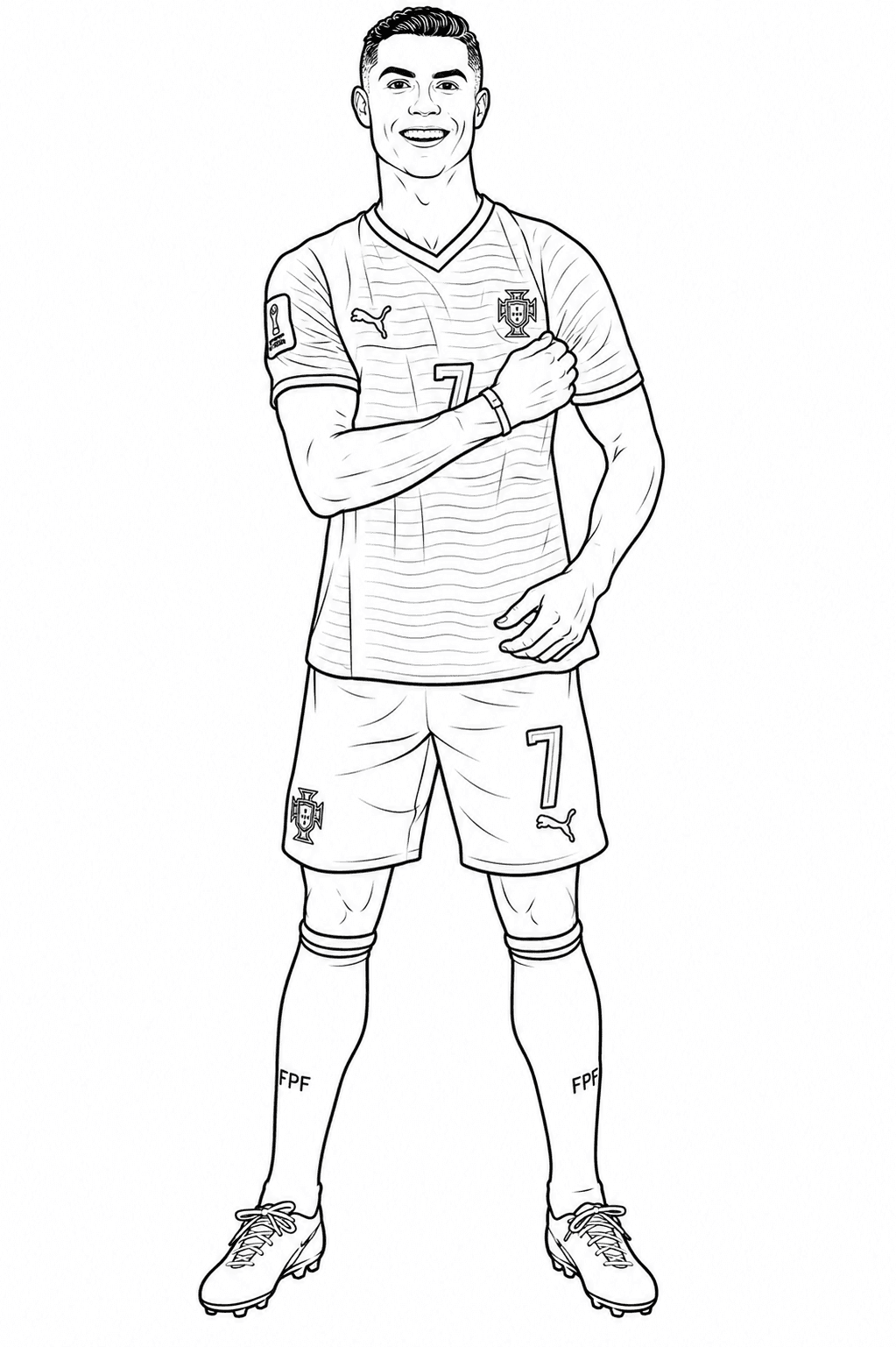 Realistischer Cristiano Ronaldo Ausmalbild