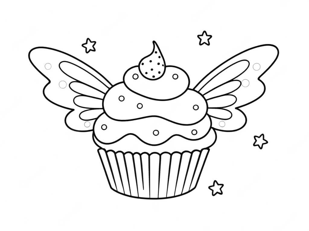 Fee-Cupcake Ausmalbild