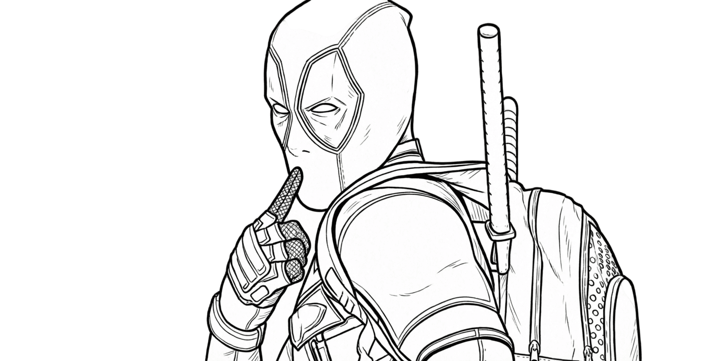Deadpool macht Witze Ausmalbild