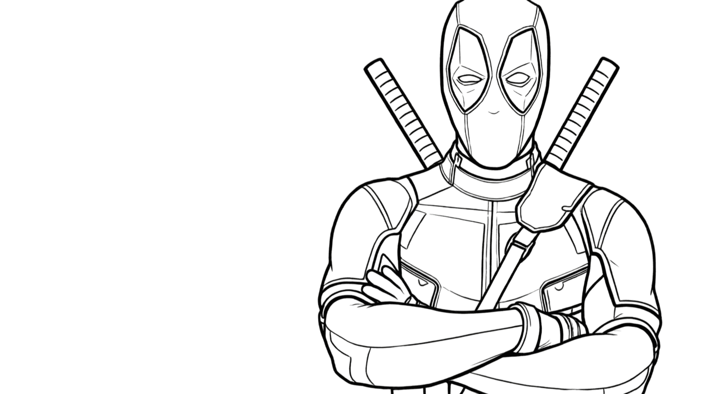 Deadpool mit verschränkten Armen Ausmalbild