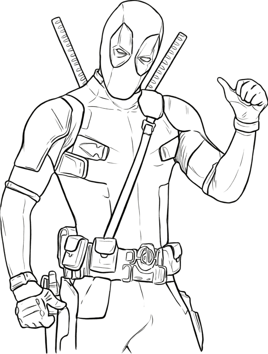 Deadpool Zeichnung Ausmalbild