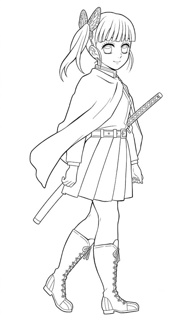 Kanao Tsuyuri Demon Slayer Ausmalbild