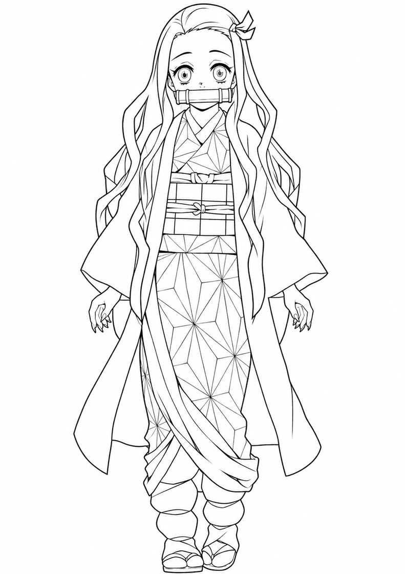 Nezuko Kamado Demon Slayer Ausmalbild