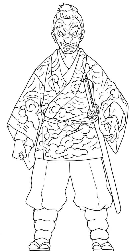 Sakonji Urokodaki Demon Slayer Ausmalbild