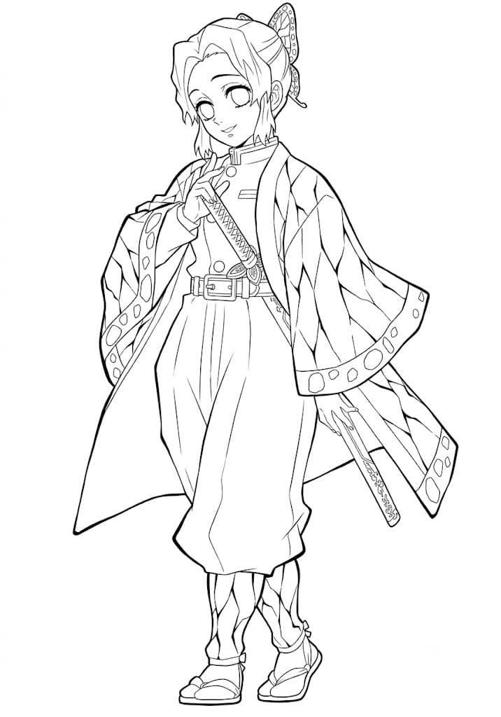 Shinobu Kocho Demon Slayer Ausmalbild