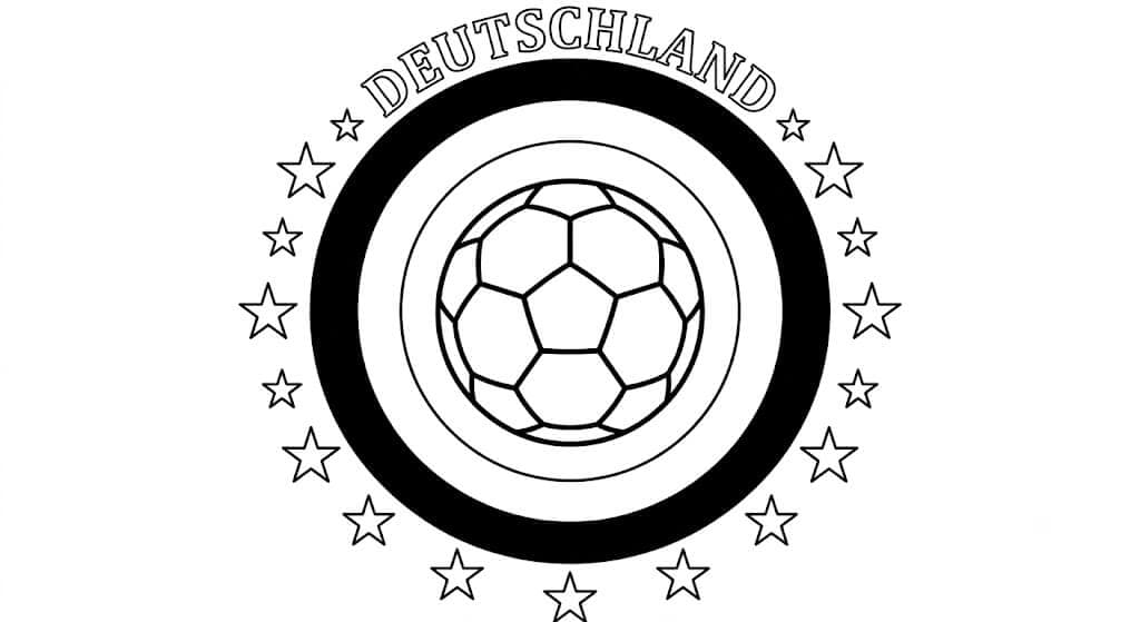 Deutschland Flagge Fußball Ausmalbild