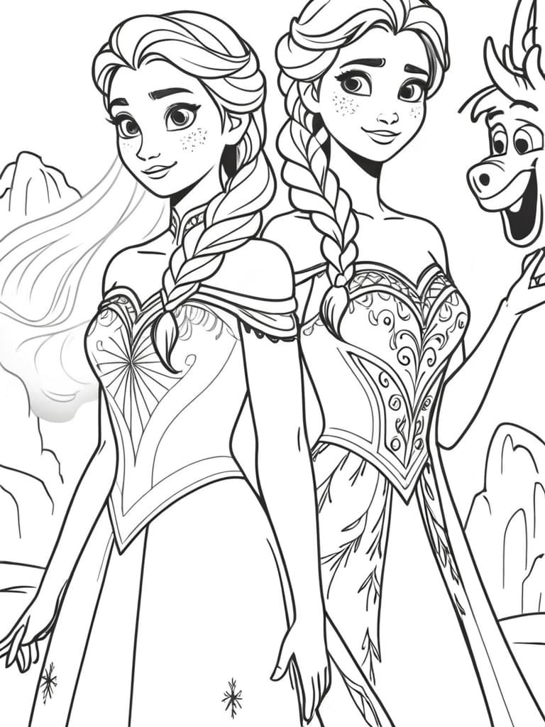 Anna und Elsa Ausmalbild