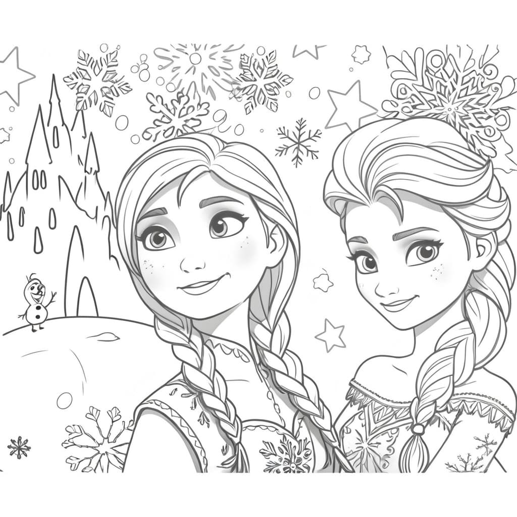 Elsa und Anna Die Eiskönigin Ausmalbild