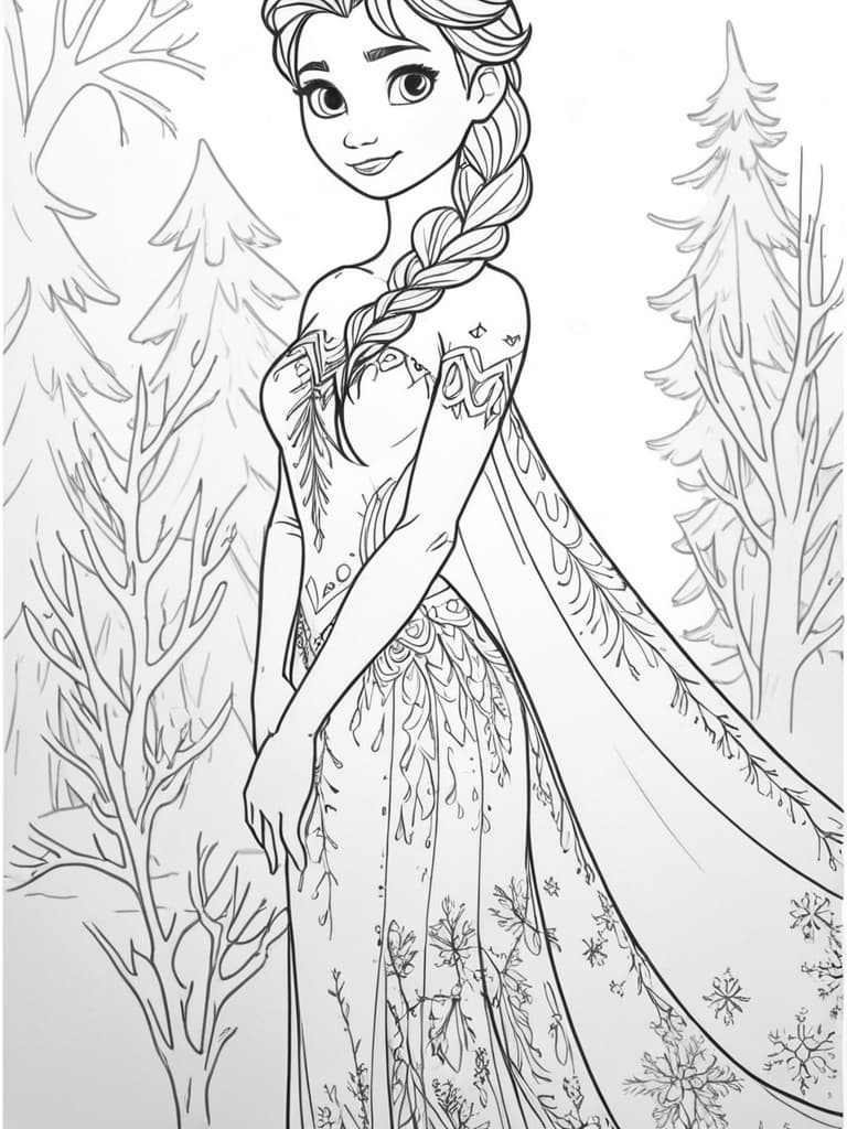 Klassische Elsa Ausmalbild