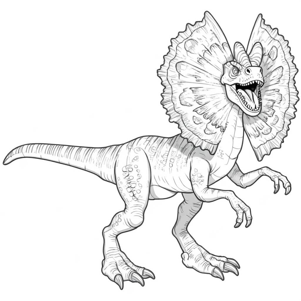 Dilophosaurus Ausmalbild Variante