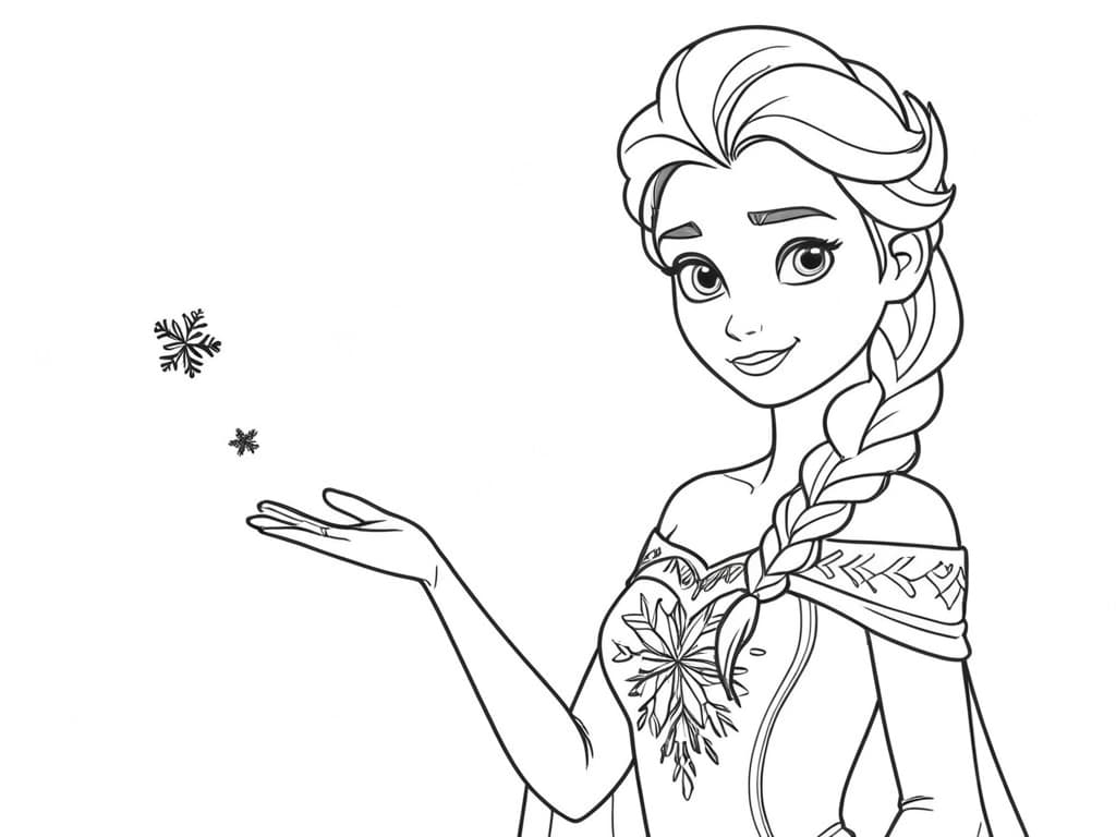 Elsa mit magischen Kraeften Ausmalbild