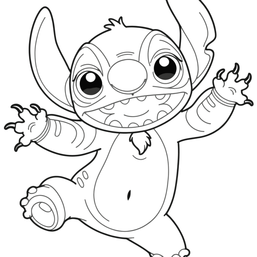 Stitch tanzt Ausmalbild