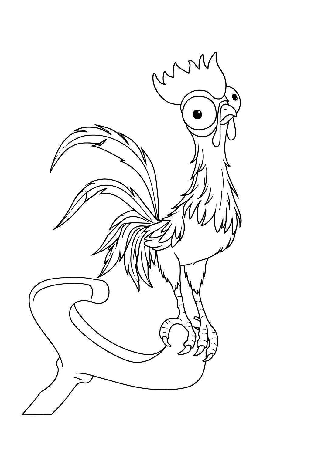 Vaiana und Heihei Ausmalbild