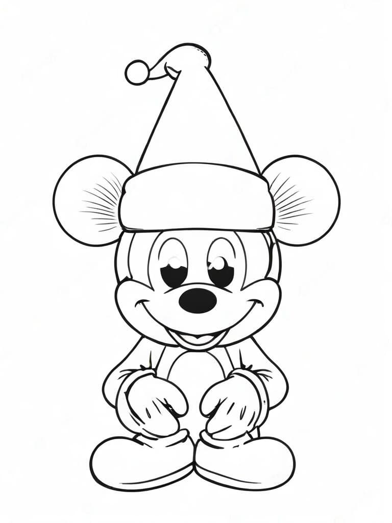 Weihnachts-Micky Ausmalbild