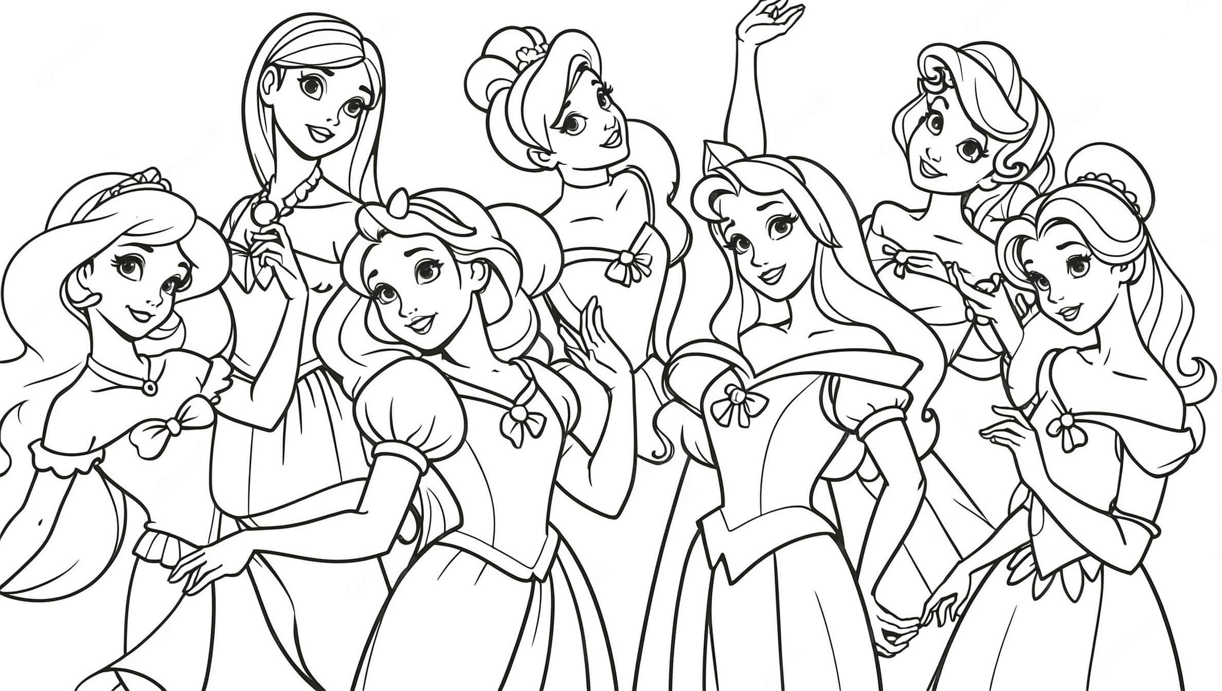 Schöne Disney Prinzessinnen Ausmalbild