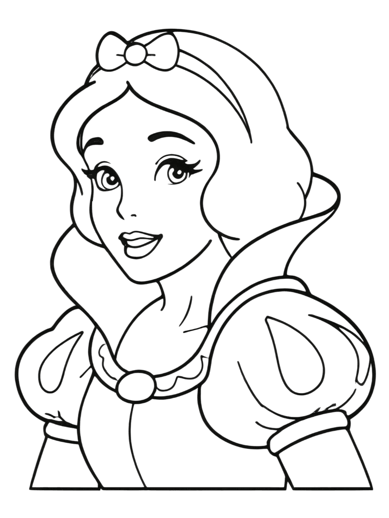 Schneewittchen Porträt Ausmalbild
