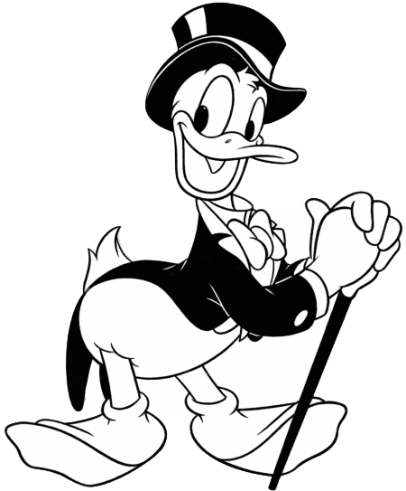 Donald Duck im Smoking Ausmalbild