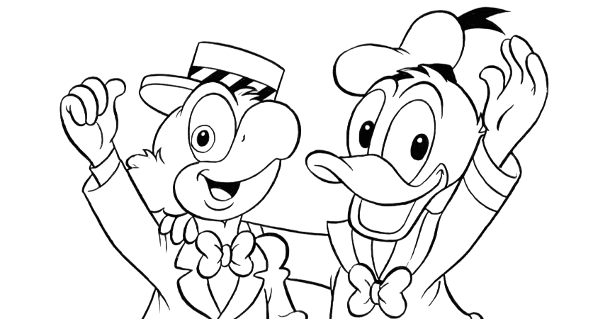 Donald Duck und José Carioca Ausmalbild