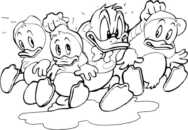 Donald Duck und Neffen Ausmalbild