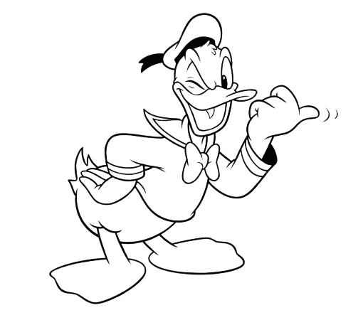 Donald Duck zwinkert Ausmalbild
