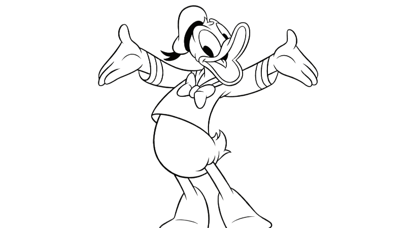 Fröhlicher Donald Duck Ausmalbild