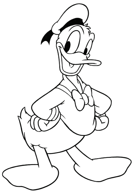 Lächelnder Donald Duck Ausmalbild