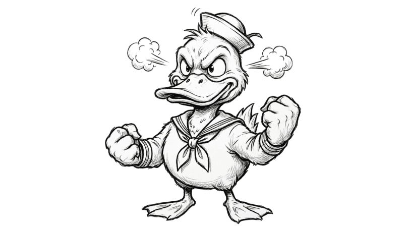 Wütender Donald Duck Ausmalbild