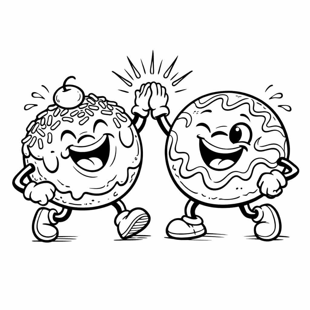 Superhelden-Donut Ausmalbild