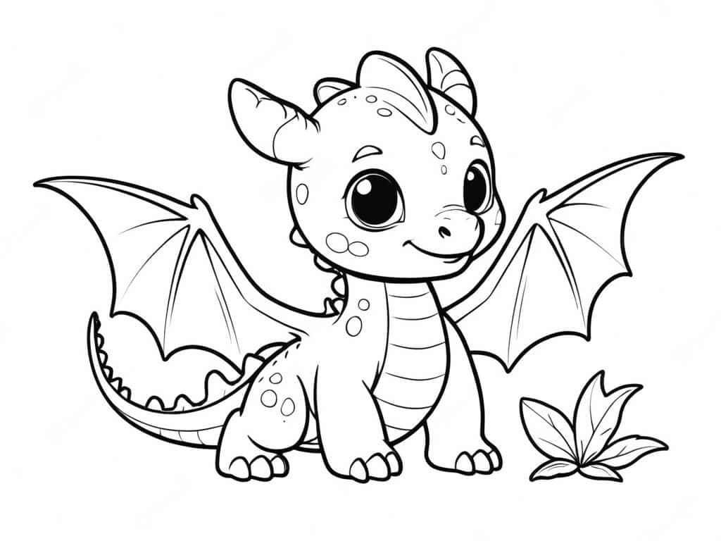 Baby-Drache zum Ausmalen
