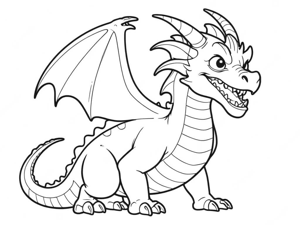 Junger Drache zum Ausmalen