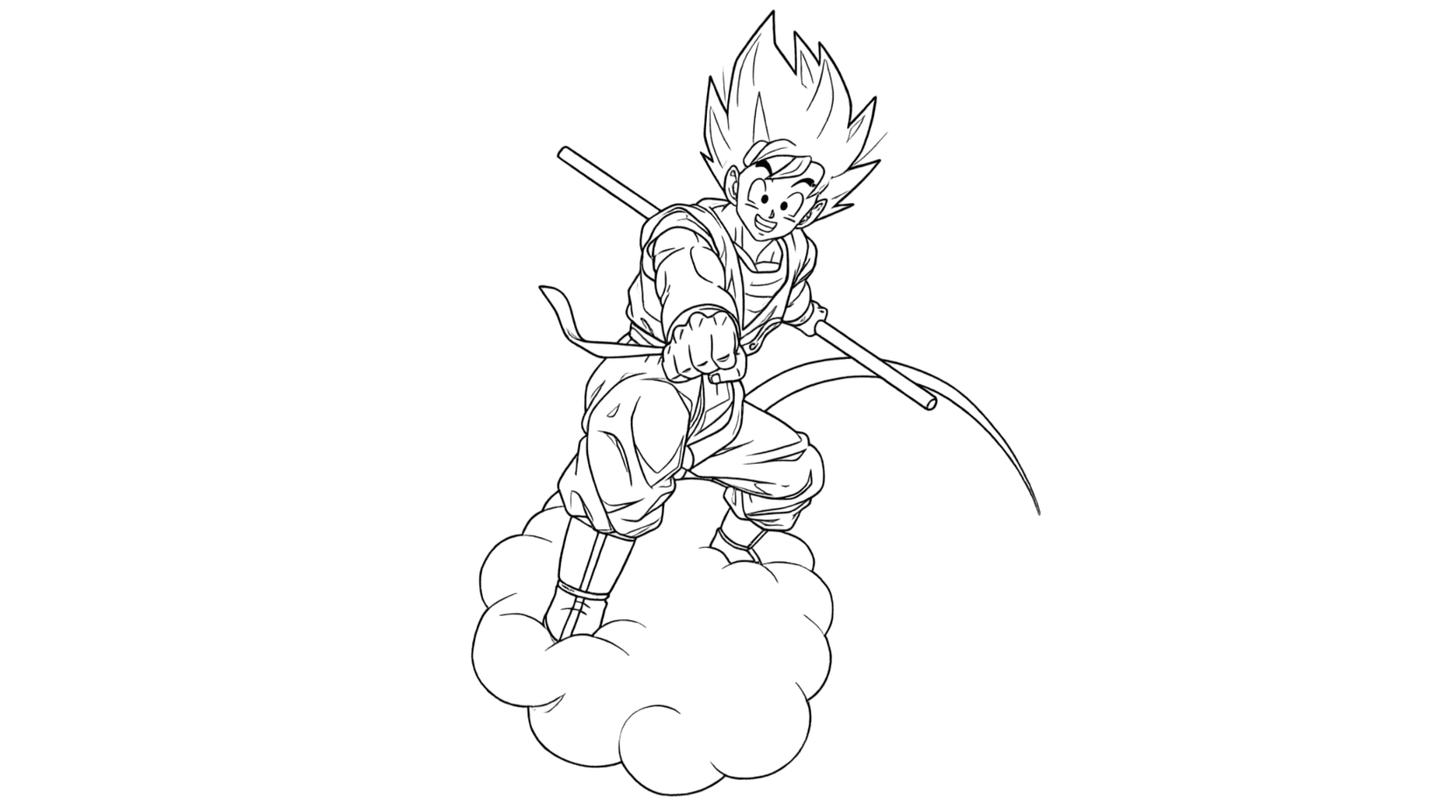 Goku auf Wolke Ausmalbild
