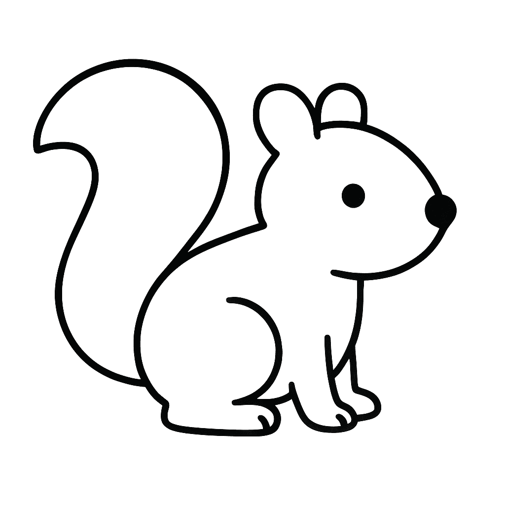 Eichhörnchen für Kinder Ausmalbild