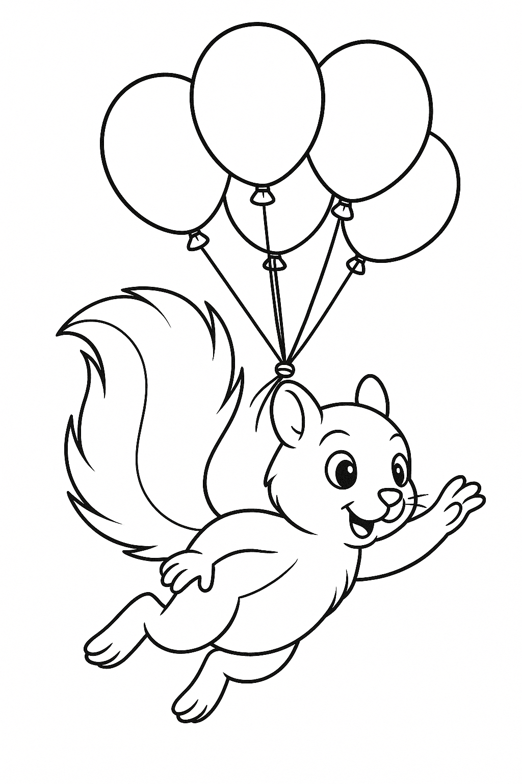 Fliegendes Eichhörnchen Ausmalbild