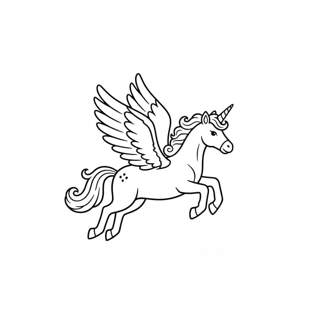 Fliegendes Einhorn Ausmalbild