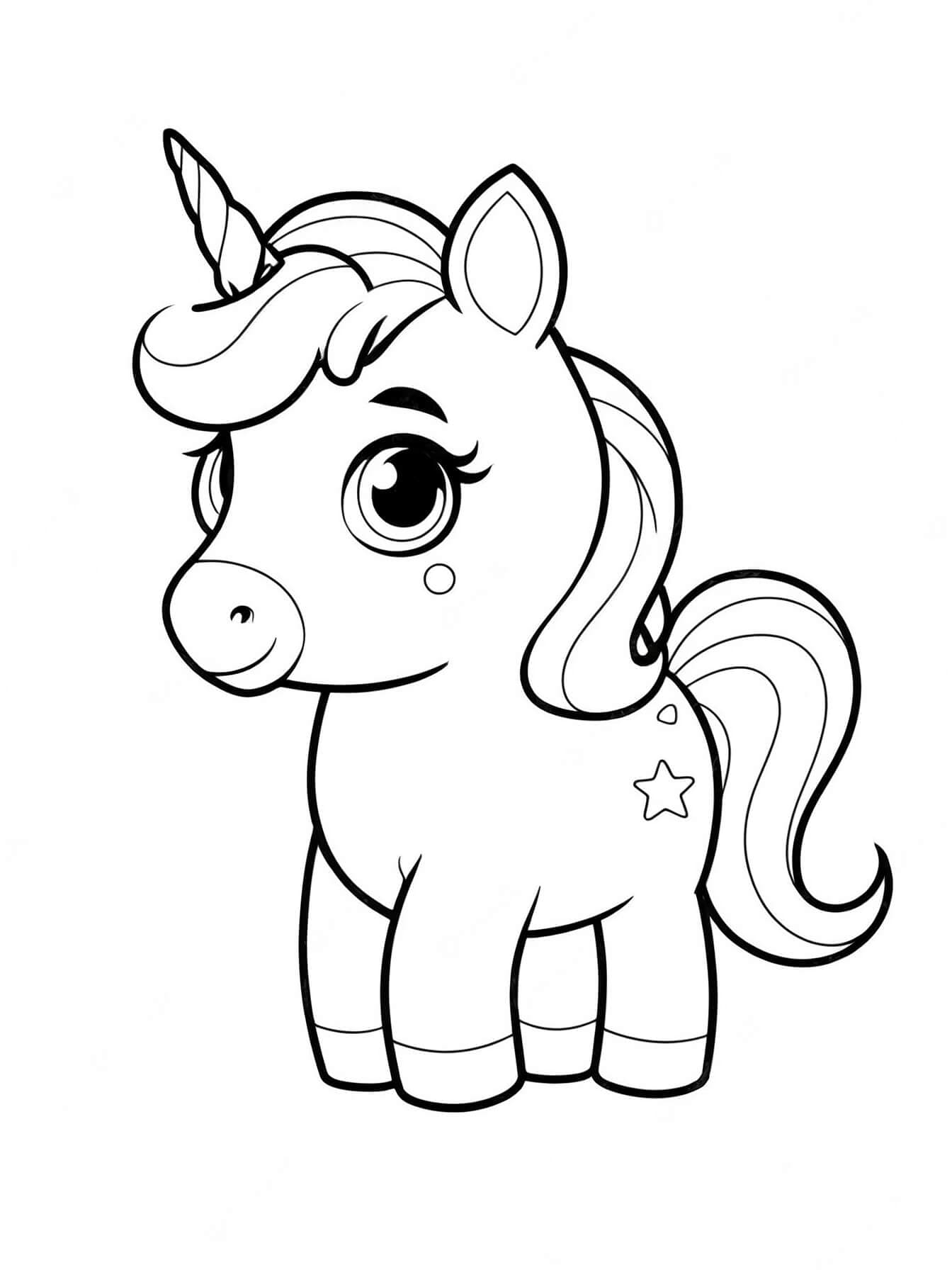 Kleines Baby-Einhorn Ausmalbild