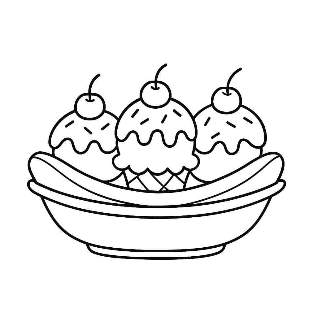 Banana Split Ausmalbild