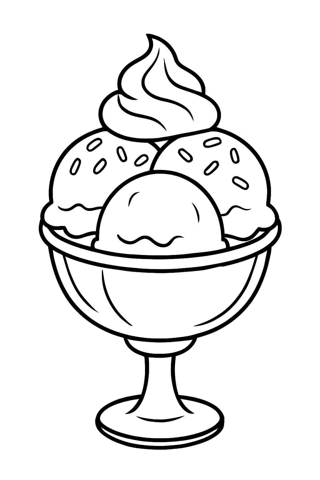 Eisbecher Ausmalbild