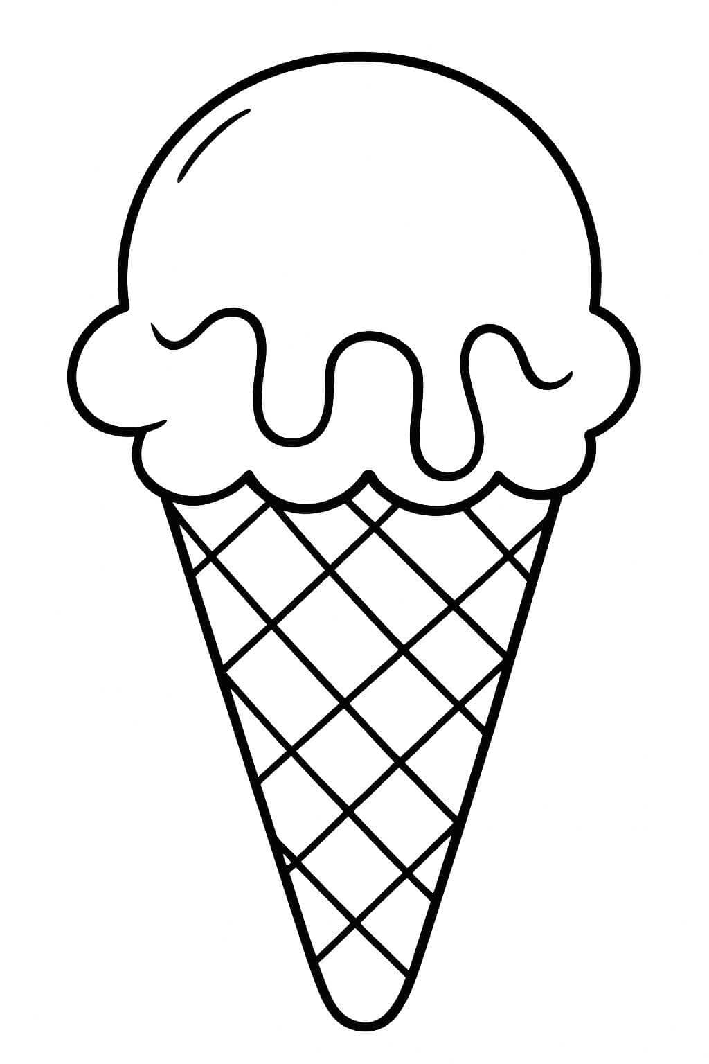 Schokoeiswaffel Ausmalbild