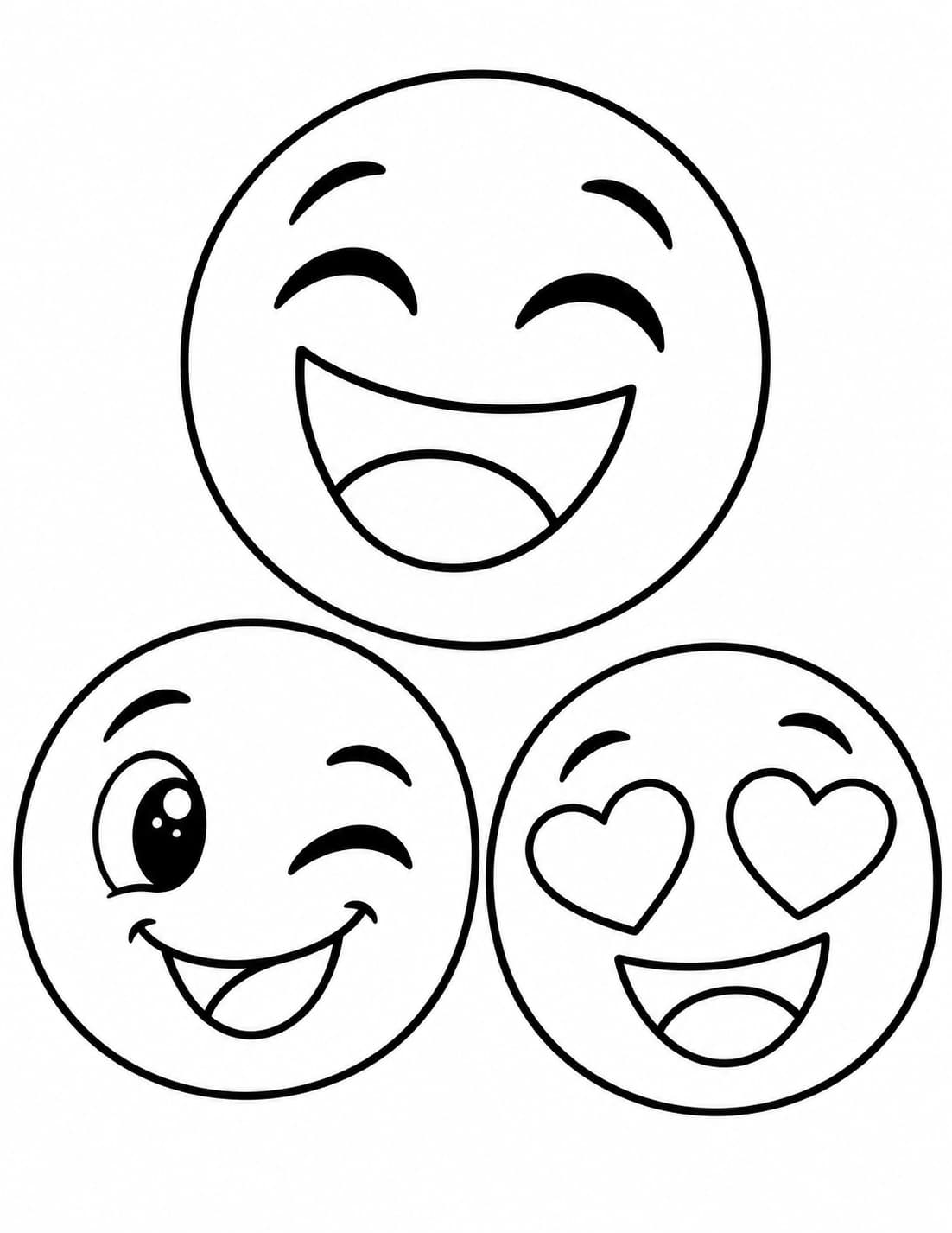 Emoji Ausmalbild – einfache Malvorlage für Kinder