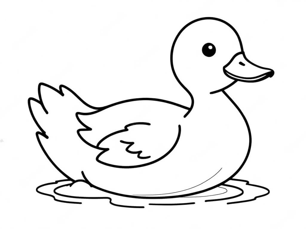 Ente im Teich Ausmalbild